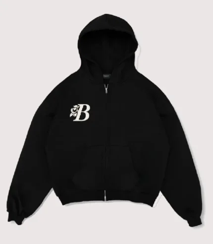 99 Based Antiq Logo Zip Hoodie Black (1)