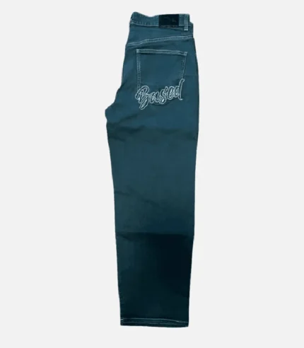 99 Based Logo Jeans Vintage Green (2)