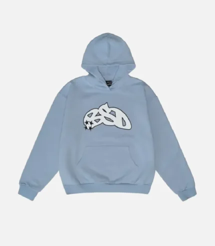 99Based Harajuku Star Printed Hoodie Sky Blue (2)