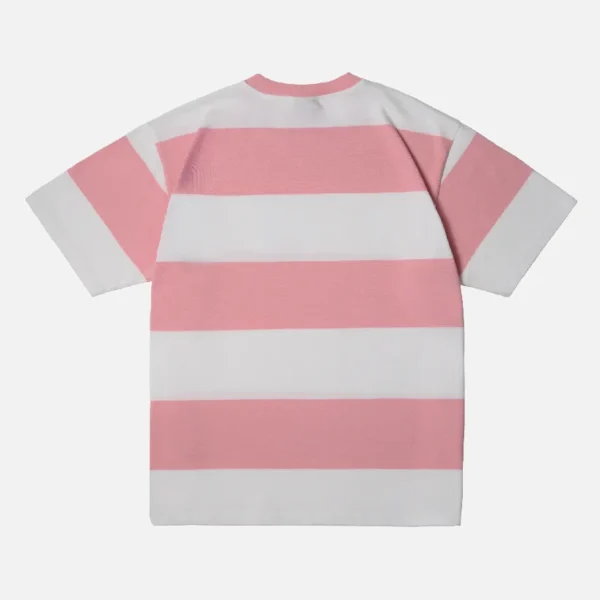 99Based Striped T Shirt Pink (2)