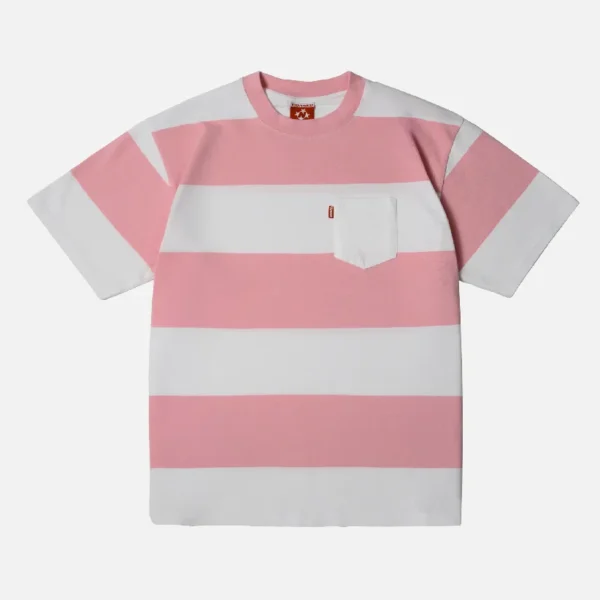 99Based Striped T Shirt Pink (3)