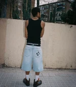 99 BASED Shining Stars Shorts Light Blue (2)