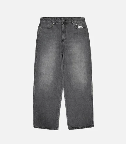 99BASED Baggy Jeans Washed Grey (4)