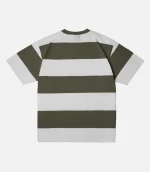 99BASED Striped T Shirt Olive Green (3)