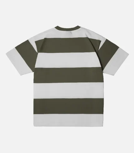 99BASED Striped T Shirt Olive Green (3)