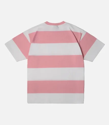 99BASED Striped T Shirt Pink (2)