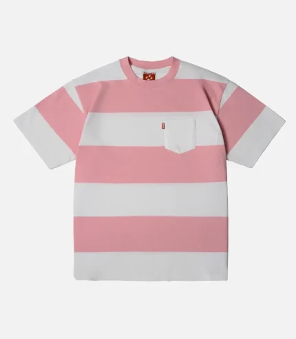 99BASED Striped T Shirt Pink (3)